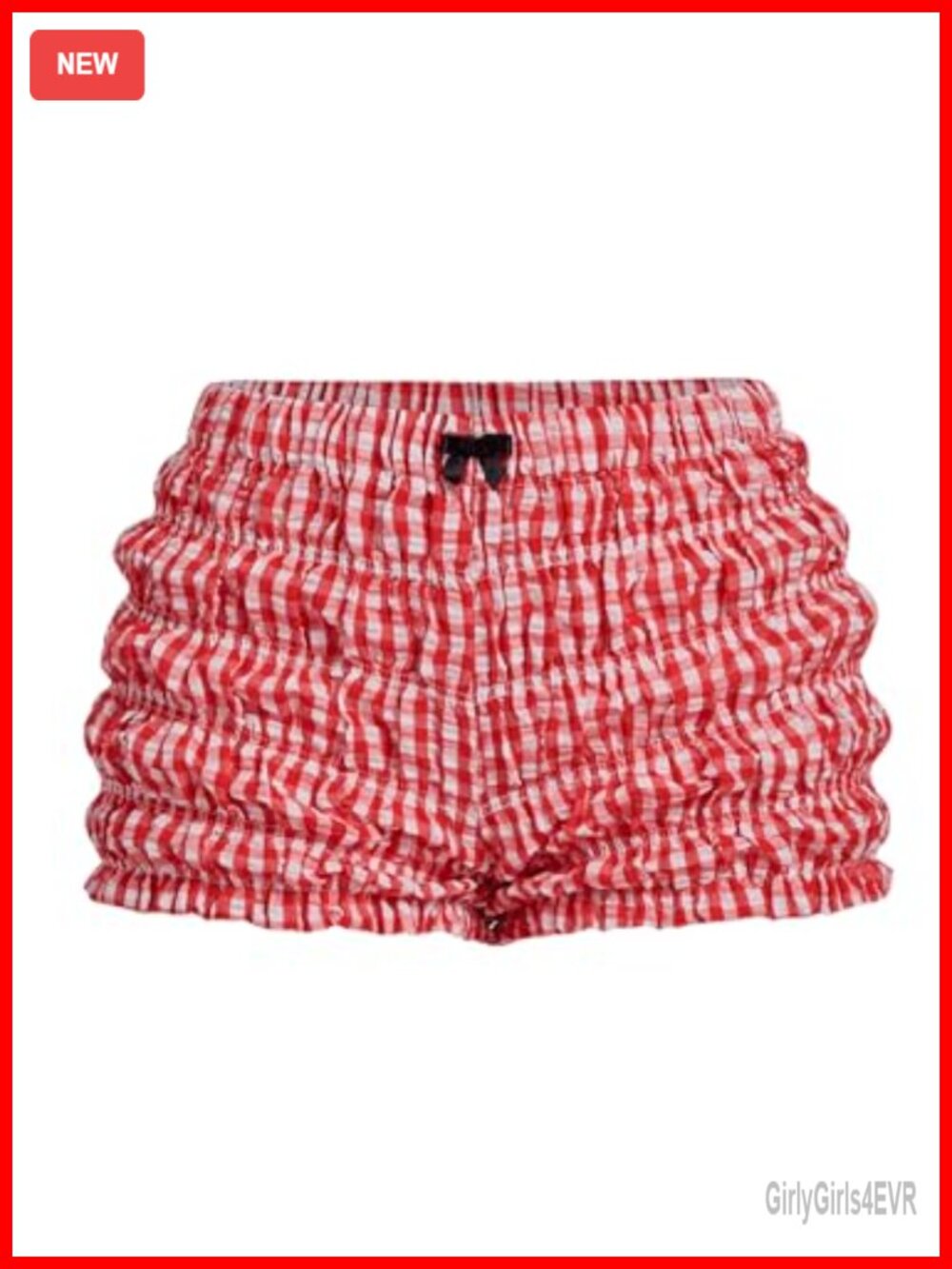 Women's Ruffle Bloomer Shorts Plaid Gingham Y2K Micro Bottoms